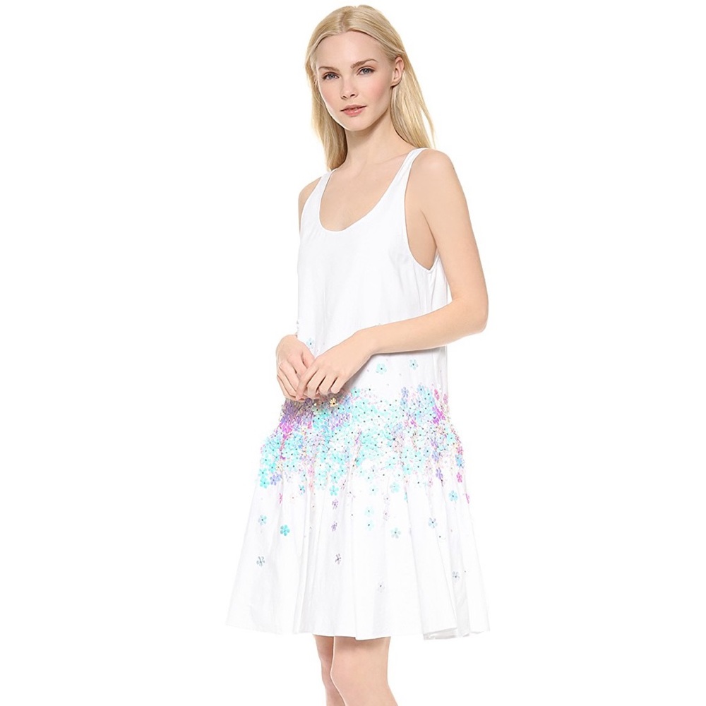 Suno Flower Sequin White Dress - Picture 2 of 8
